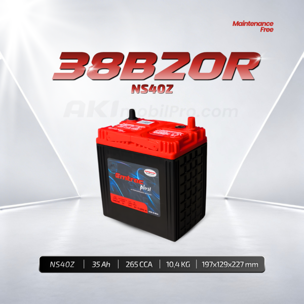Aki Mobil Emtrac Plus NS40Z (35Ah) Maintenance Free - Aki Kering Silver Alloy untuk Avanza, Xenia, Carry - Aki Mobil Pro