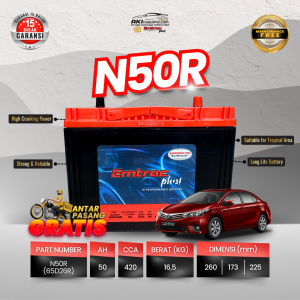 Aki Kering Emtrac N50 Silver Alloy Murah untuk Kijang Grand Nissan Terrano Isuzu Elf