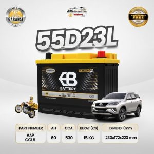 Aki Kering EB 55D23L Murah untuk Toyota Innova Reborn Nissan X-Trail Mazda CX-5