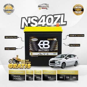Aki Kering EB NS40ZL 35Ah Maintenance Free untuk Brio Calya Xpander Sigra