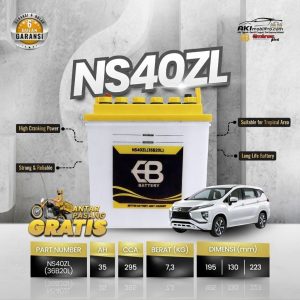 Aki Basah EB Battery NS40ZL (35Ah) Murah untuk Toyota Agya Daihatsu Ayla Honda Brio Calya Sigra - Aki Mobil Pro