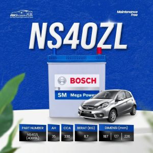 Aki Kering Bosch NS40ZL MF Teknologi Jerman untuk Honda Brio Jazz Toyota Calya
