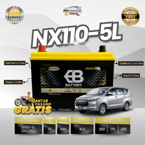 Aki Kering EB NX110-5L Murah untuk Mitsubishi Pajero Sport Toyota Fortuner Diesel Innova
